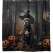 Rideaux De Douche Staffordshire Terrier Citrouilles Halloween effray (Devant)