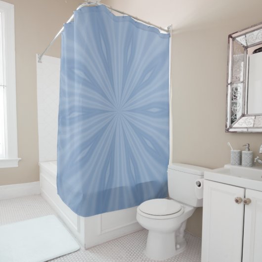Rideaux De Douche Starburst Bleu Poussiéreux (En situation)