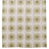 Rideaux De Douche Starburst Motif Gold & Linen Blanc (Devant)