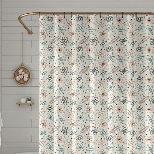 Rideaux De Douche Starburst Retro de l'espace atomique Motif du mili