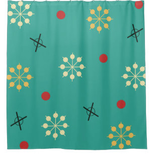 Rideaux De Douche Starbursts Spoutnik de l'ère atomique Turquoise