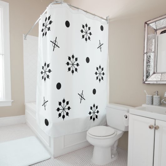 Rideaux De Douche Starburts de l'âge atomique Noir Blanc 1 (En situation)