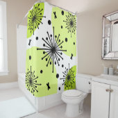 Rideaux De Douche Starburts Spoutnik du milieu du siècle Chartreuse (En situation)