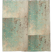 Rideaux De Douche Stardust or sur Sea Green  (Devant)