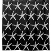 Rideaux De Douche Starfish Motif Plage nautique Noir Blanc Cute (Devant)