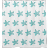 Rideaux De Douche Starfish Motif Plage Nautique Plage Bleu Vert (Devant)