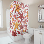 Rideaux De Douche Starfish Shells : Motif scandinave (En situation)