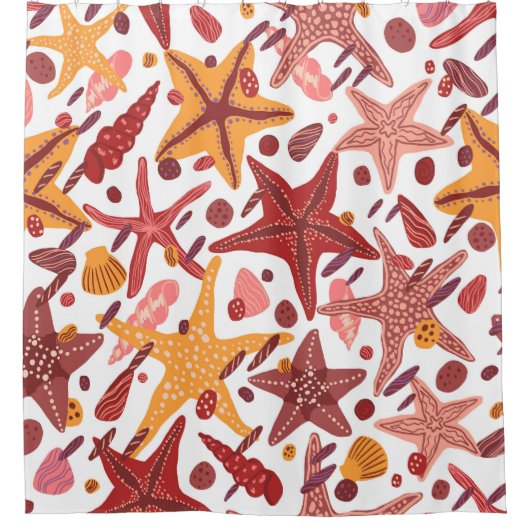 Rideaux De Douche Starfish Shells : Motif scandinave (Devant)