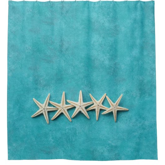 Rideaux De Douche Starfish sur Ocean Blue Arrière - plan (Devant)