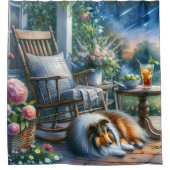 Rideaux De Douche Starlit Garden Porch Sheltie Dream (Devant)
