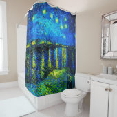 Rideaux De Douche Starry Night Over the Rhone by Vincent Van Gogh (En situation)