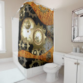 Rideaux De Douche Steampunk, horloges et vitesses (En situation)