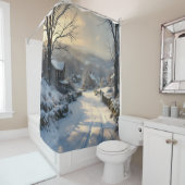 Rideaux De Douche Stillness After Snowfall -  (En situation)