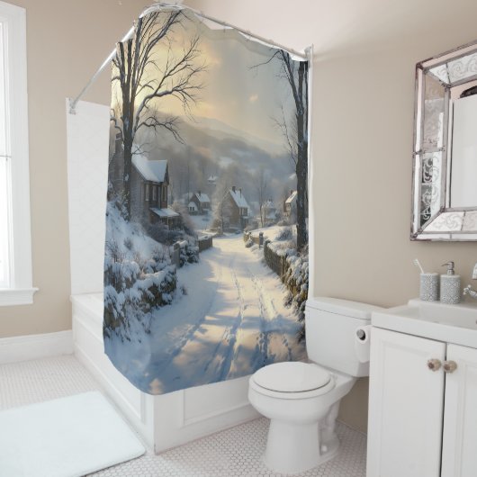 Rideaux De Douche Stillness After Snowfall - (En situation)