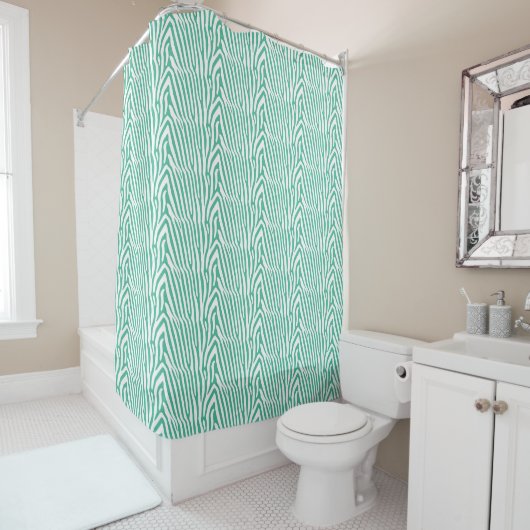 Rideaux De Douche STRIPE turquoise ZEBRA (En situation)