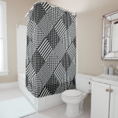 Rideaux De Douche Stripes Check Harlequin Pois Conception mixte (En situation)