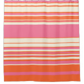 Rideaux De Douche Stripes complexes - rose, orange et crème (Devant)