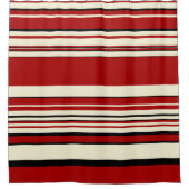 Rideaux De Douche Stripes complexes - Rouge & Crème (Devant)