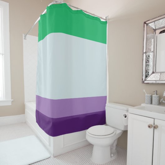 Rideaux De Douche Stripes : Palette Cool (En situation)