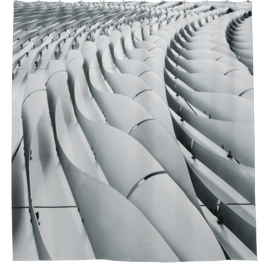 Rideaux De Douche Structure du bâtiment blanc et gris (Devant)