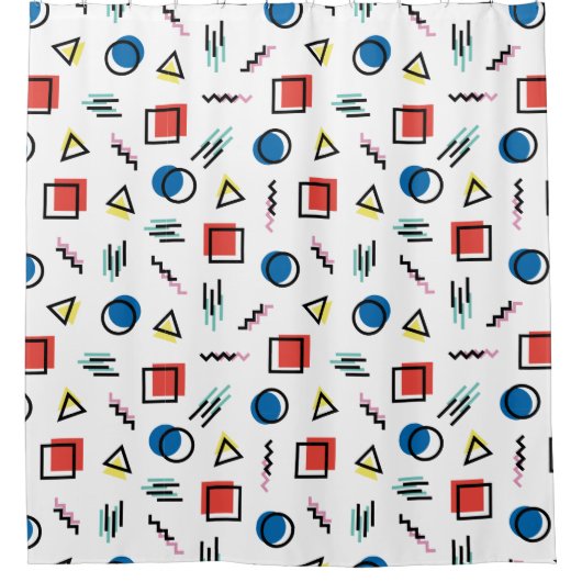 Rideaux De Douche style abstrait de Memphis des années 80 (Devant)