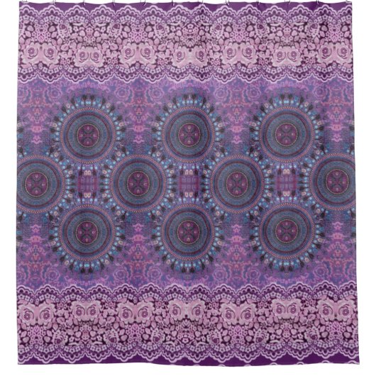 Rideaux De Douche Style Boho pourpre (Devant)
