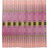 Rideaux De Douche Style Boho rose Et Or Géométrique (Devant)