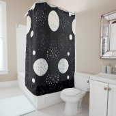 Rideaux De Douche Style cercle espace noir et blanc 3 (En situation)