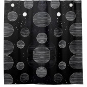 Rideaux De Douche Style circulaire espace noir et blanc 1 (Devant)