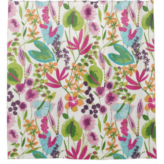 Rideaux De Douche Style coloré Été Tropical Floral Modèle