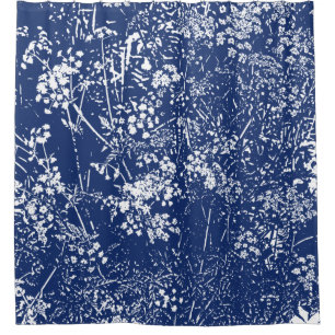 Rideaux De Douche Style Cyanotype Parsley