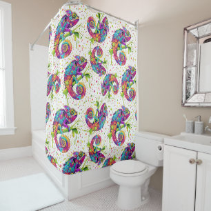 Rideaux De Douche Style d'aquarelle des teintures Chameleon