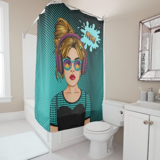 Rideaux De Douche Style de bande dessinée (En situation)