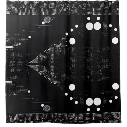 Rideaux De Douche Style de goutte Abstrait noir et blanc 2 (Devant)