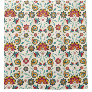 Rideaux De Douche Style floral d'Indonésien de Boho de batik