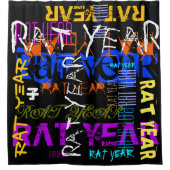 Rideaux De Douche Style Graffiti répétitif Rat Metal Année 2020 SC (Devant)