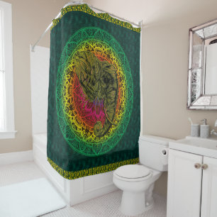 Rideaux De Douche Style indien ethnique - mandala - éléphant triba
