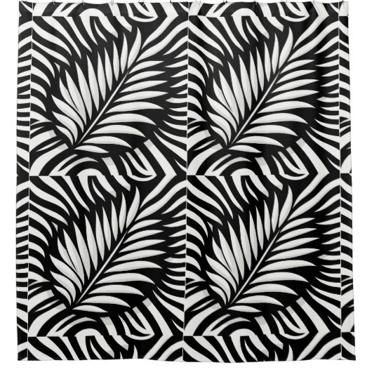 Rideaux De Douche Style Leaf Zebra Stripes (Devant)