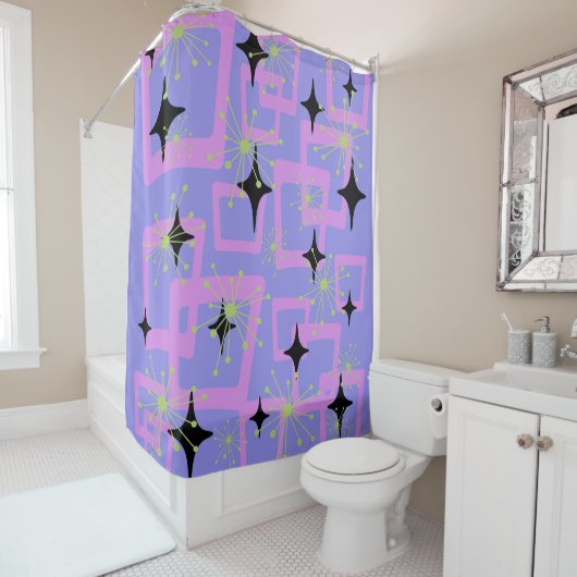 Rideaux De Douche Style Mid-Century Modern 8 (En situation)