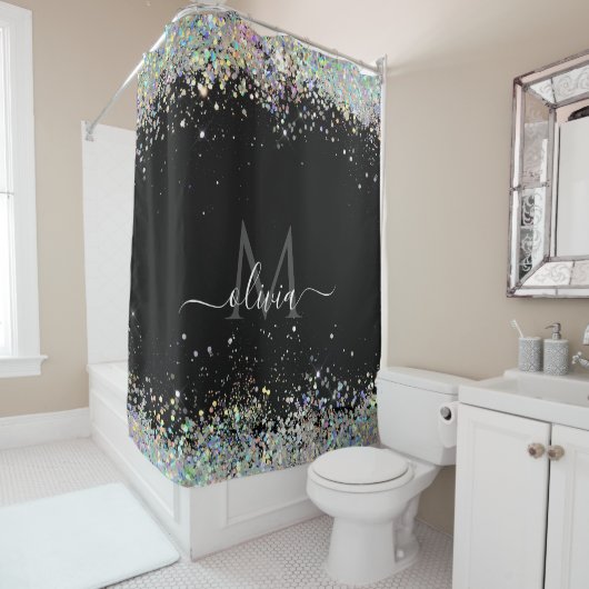 Rideaux De Douche Style moderne Holographique Parties scintillant Mo (En situation)