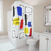 Rideaux De Douche Style moderniste Art Couleurs primaires (En situation)