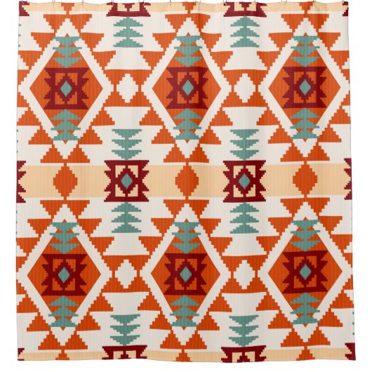 Rideaux De Douche Style natif américain géométrique sans couture (Devant)