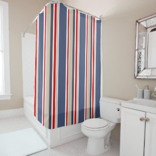 Rideaux De Douche Style Sailor Stripe Thème Nautique