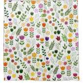 Rideaux De Douche Style scandinave Flora et motif de faune (Devant)