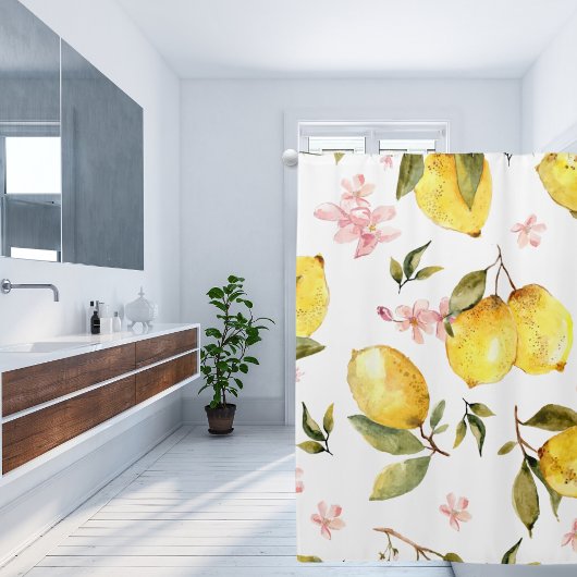 Rideaux De Douche Style Toscane citron floral