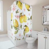 Rideaux De Douche Style Toscane citron floral (En situation)