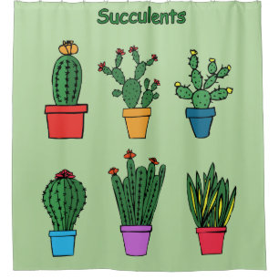 Rideaux De Douche Succulents #1