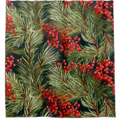 Rideaux De Douche Succursales et baies de Noël (Devant)