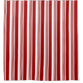 Rideaux De Douche Sucre de canne rayé Noël Fête Rouge Blanc (Devant)