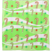 Rideaux De Douche Sucres de canne de Noël modernes design (Devant)